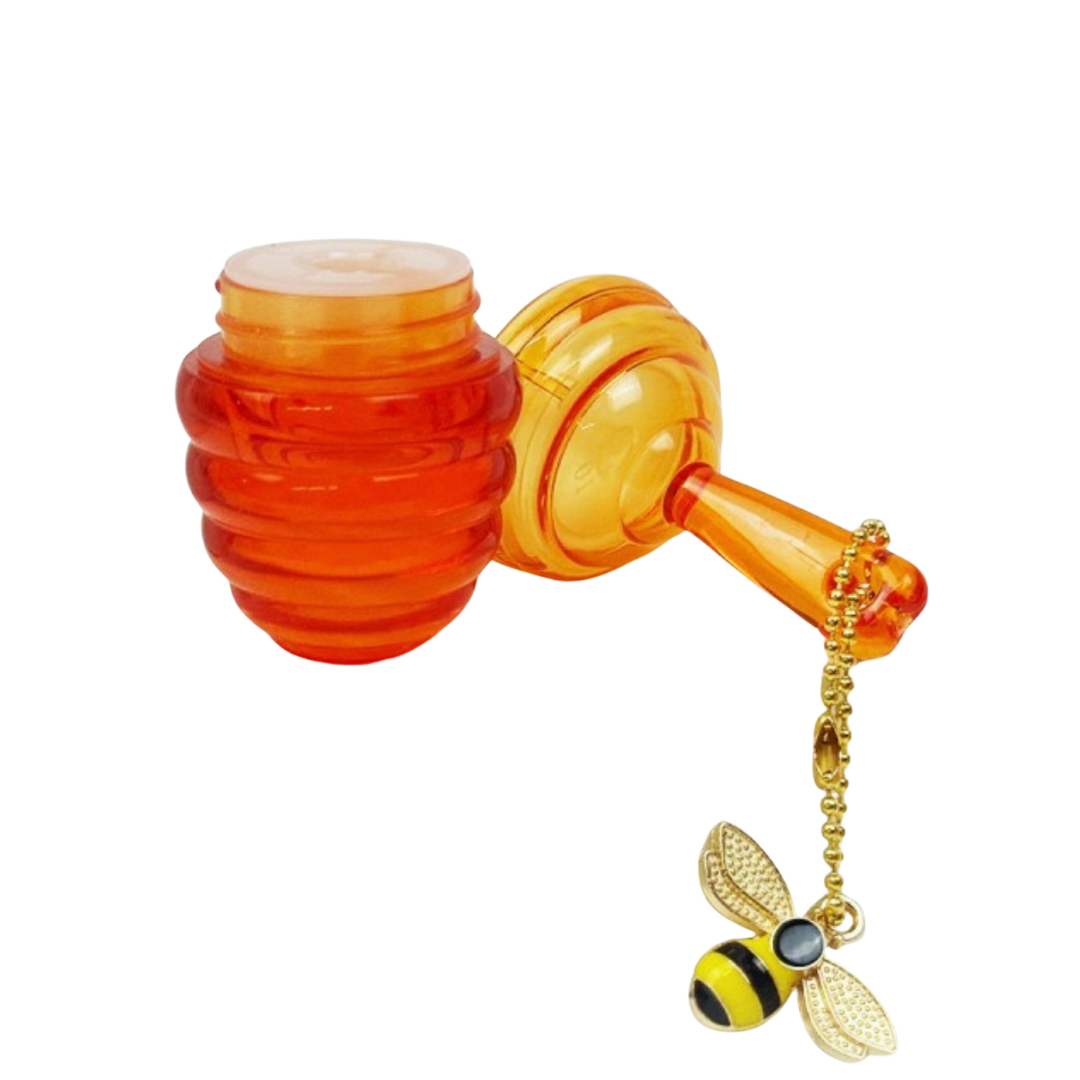 Honey Bee Lip Gloss Keychain – Cute Honey Pot Gloss with Bee Charm