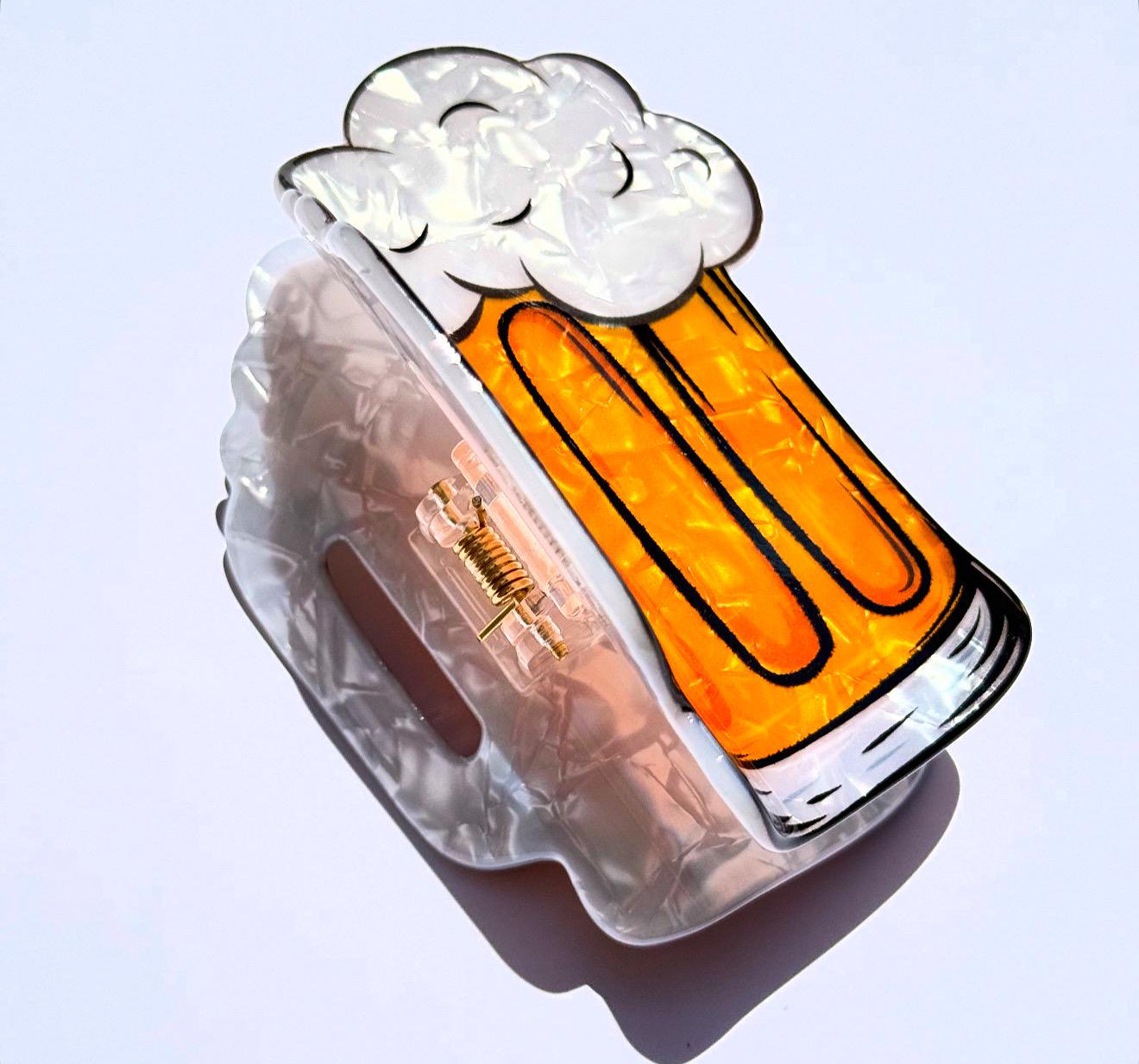 Acrylic Beer Mug Hair Claw Clip