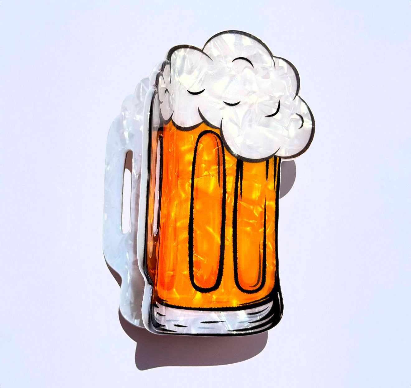 Acrylic Beer Mug Hair Claw Clip