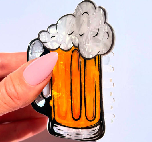 Acrylic Beer Mug Hair Claw Clip