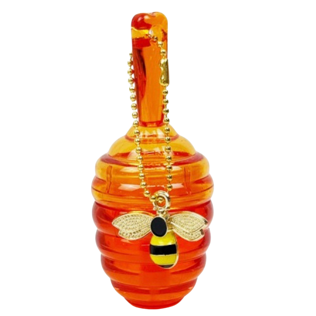 Honey Bee Lip Gloss Keychain – Cute Honey Pot Gloss with Bee Charm