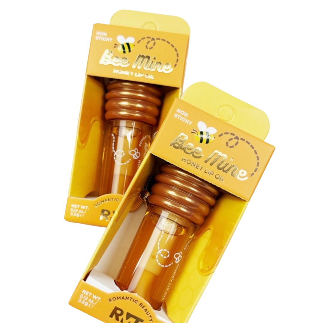 Honey Lip Gloss with Bee Keychain – Hydrating Gloss in Honey Pot Bottle