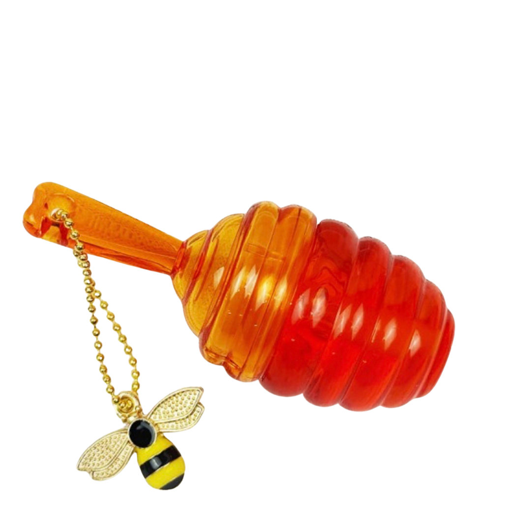 Honey Bee Lip Gloss Keychain – Cute Honey Pot Gloss with Bee Charm