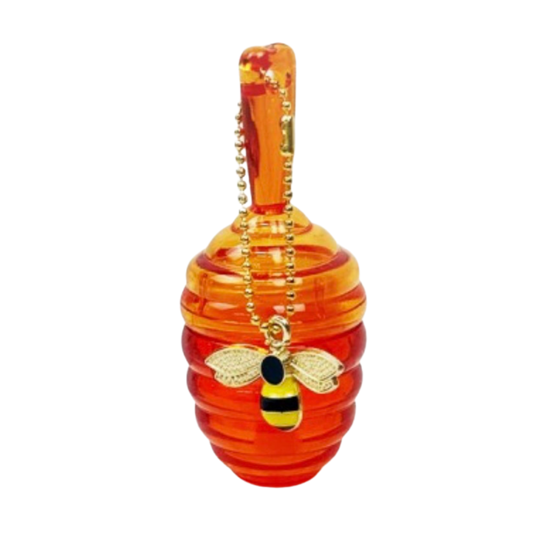Honey Bee Lip Gloss Keychain – Cute Honey Pot Gloss with Bee Charm