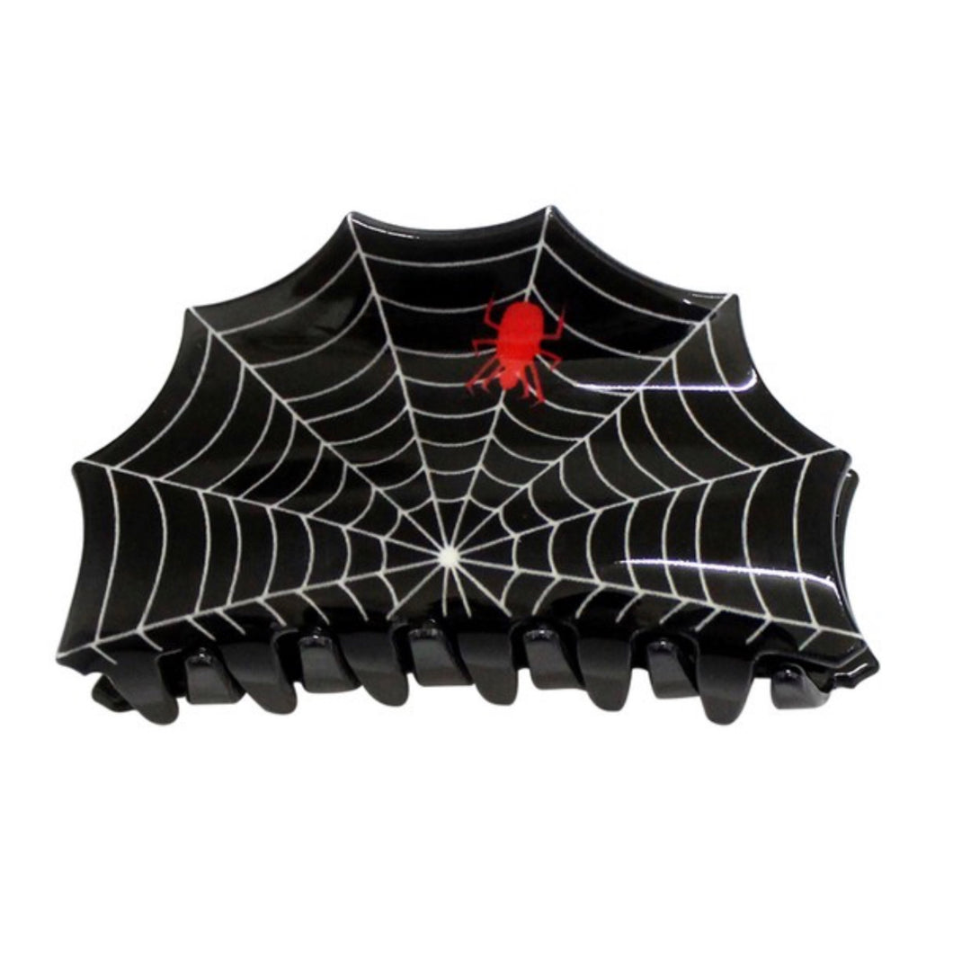 Spider Web Hair Claw in Black